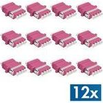 LogiLink LWL Kupplung-Set, LC-Duplex Quad, violett, 12er Set LC-Duplex Quad Kuplung (FA04LC7)