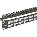 Wirewin High Quality 24-Port Keystone Modul-Leerpanel, 19\", schwarz, geschirmt Keystone System (WKS PANEL 24 BLACK)