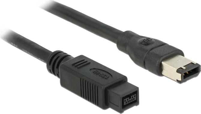 Delock FireWire-Kabel 9-Pin auf 6-Pin 2 m Grau
