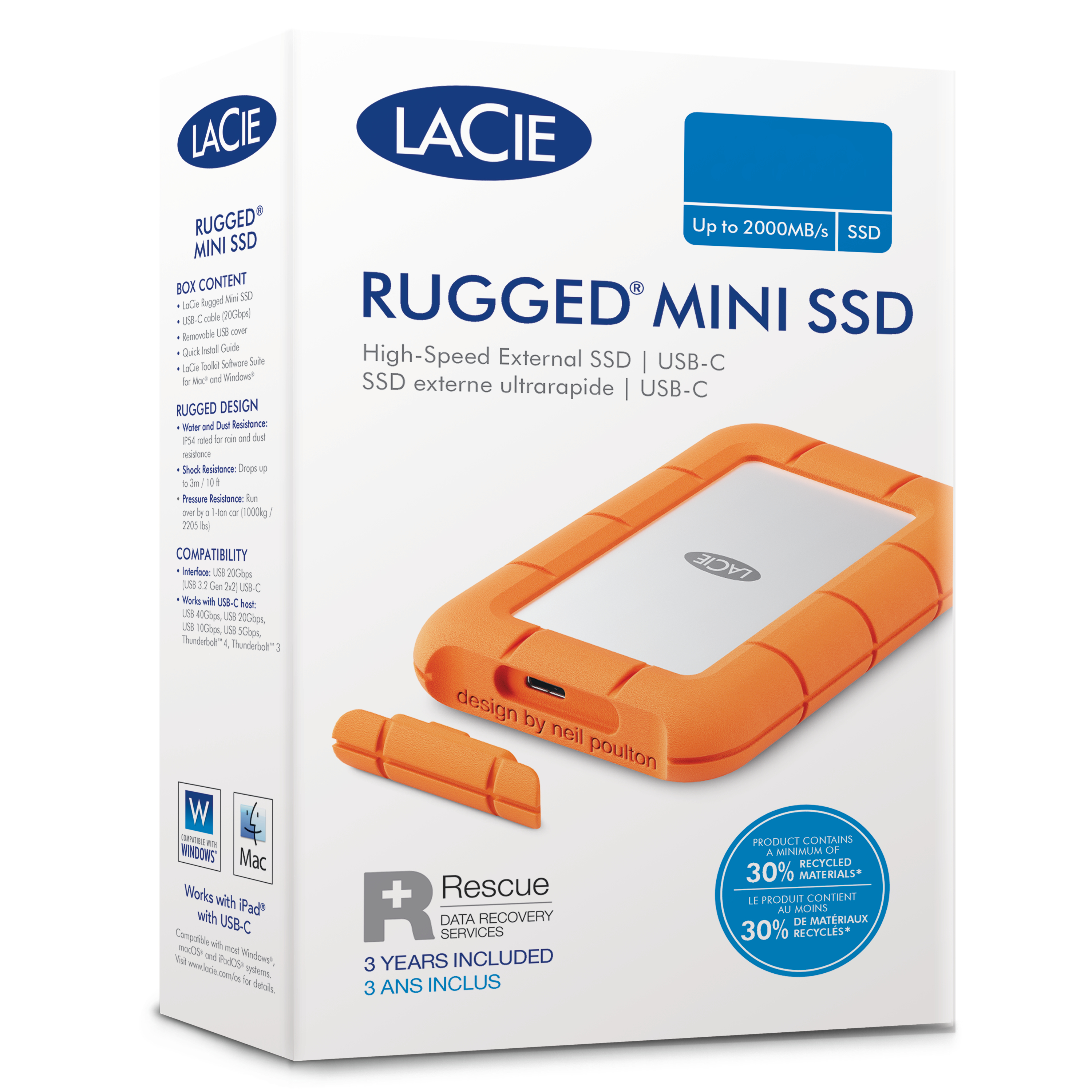 LaCie Rugged Mini 5 TB USB 3.0 Orange