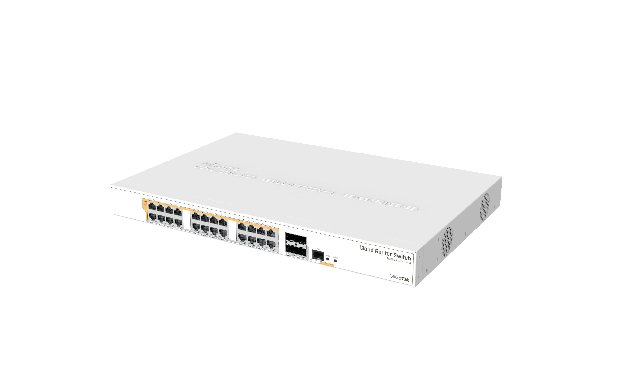 MikroTik Cloud Router Switch CRS328-24P-4S+RM 28 Ports Gigabit Ethernet PoE+ Weiß