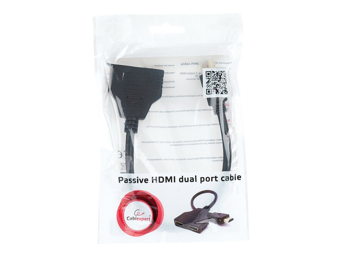 Gembird Cablexpert DSP-2PH4-04 HDMI-Splitter 0,2 m Schwarz