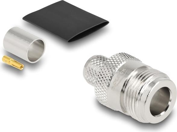 Delock N Buchse zum Crimpen LMR 400mit passendem Schrumpfschlauch (91769)