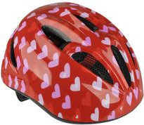 FISCHER Kinder-Fahrrad-Helm "Herz", Größe: XS/S Innenschale aus hochfestem EPS, verstellbares, beleuchtetes - 1 Stück (86100)