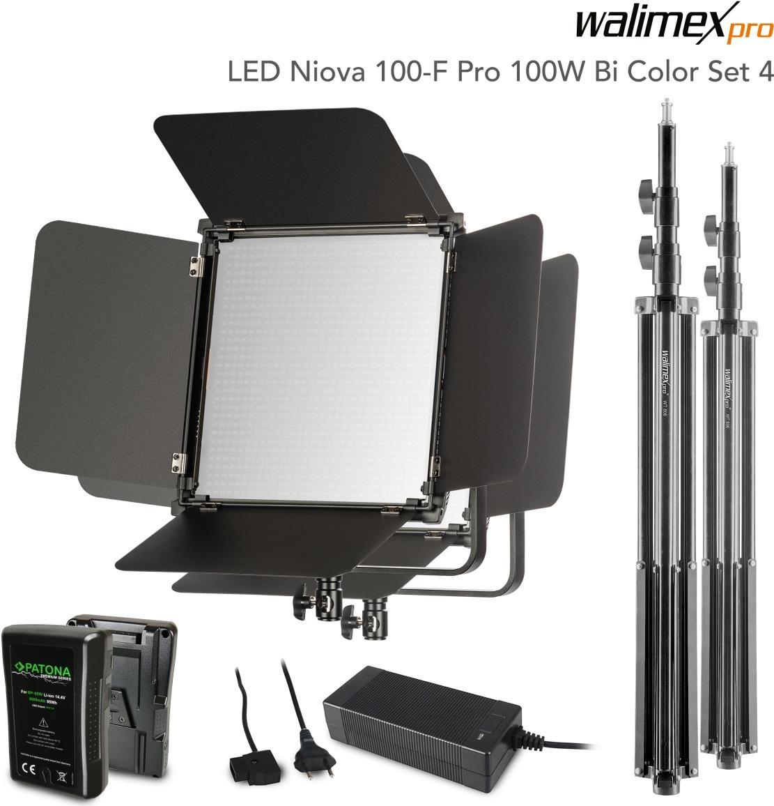 WALSER Walimex pro LED Niova 100-F Pro 100W Bi Color Set4 (23219)