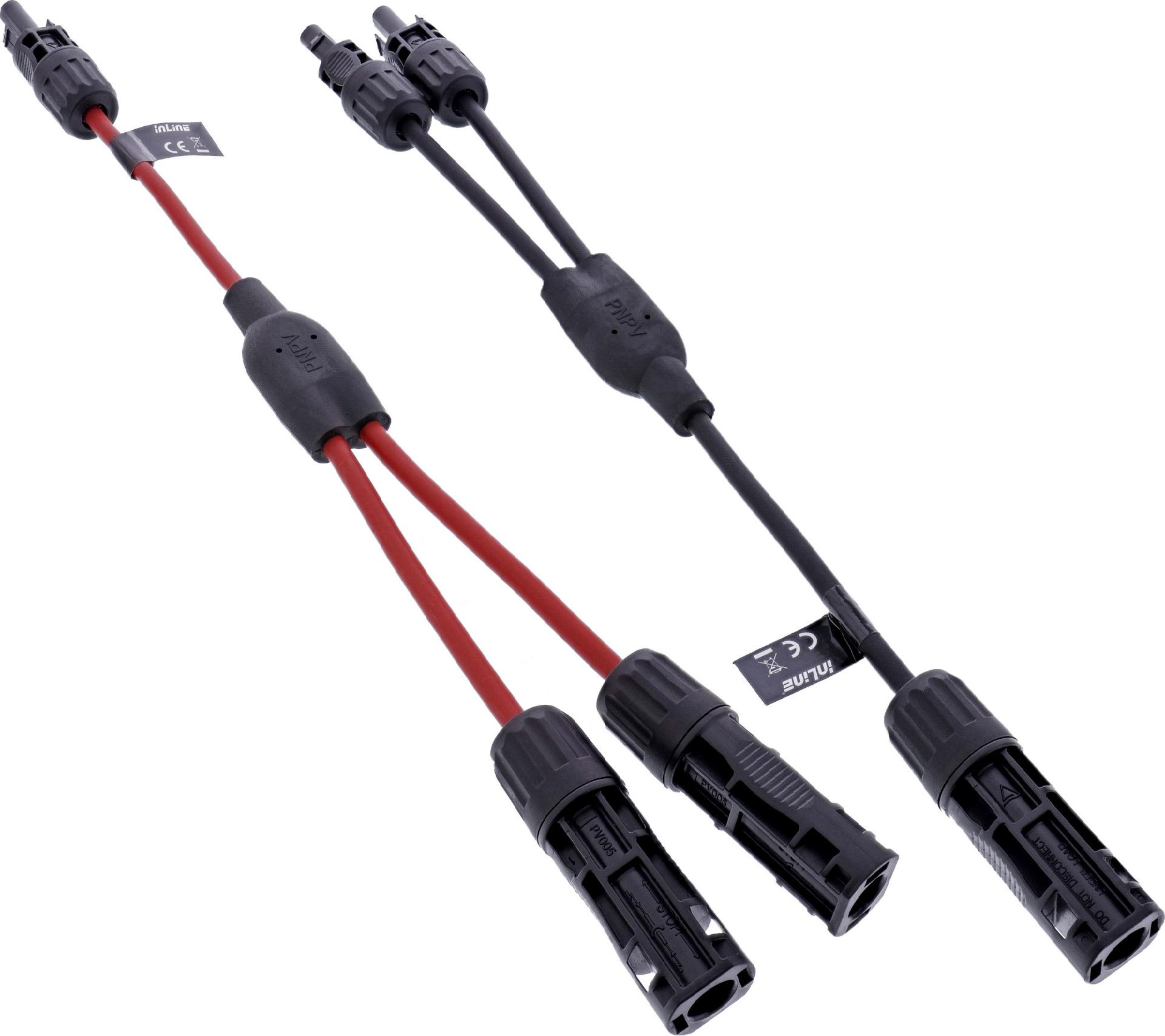 InLine Solarkabel 2-fach Verteiler-Set 0,36 m Schwarz/Rot