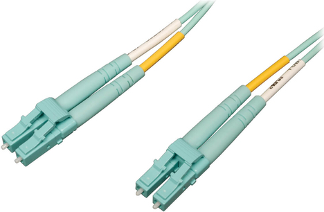 Tripp Lite 1M 10Gb/100Gb Duplex Multimode 50/125 OM4 LSZH Fiber Patch Cable LC/LC Aqua 1 Meter (N820-01M-OM4)