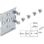 Delock Hutschienenclip mit 5 Befestigungslöchern – waagerecht und senkrecht montierbar (67394)