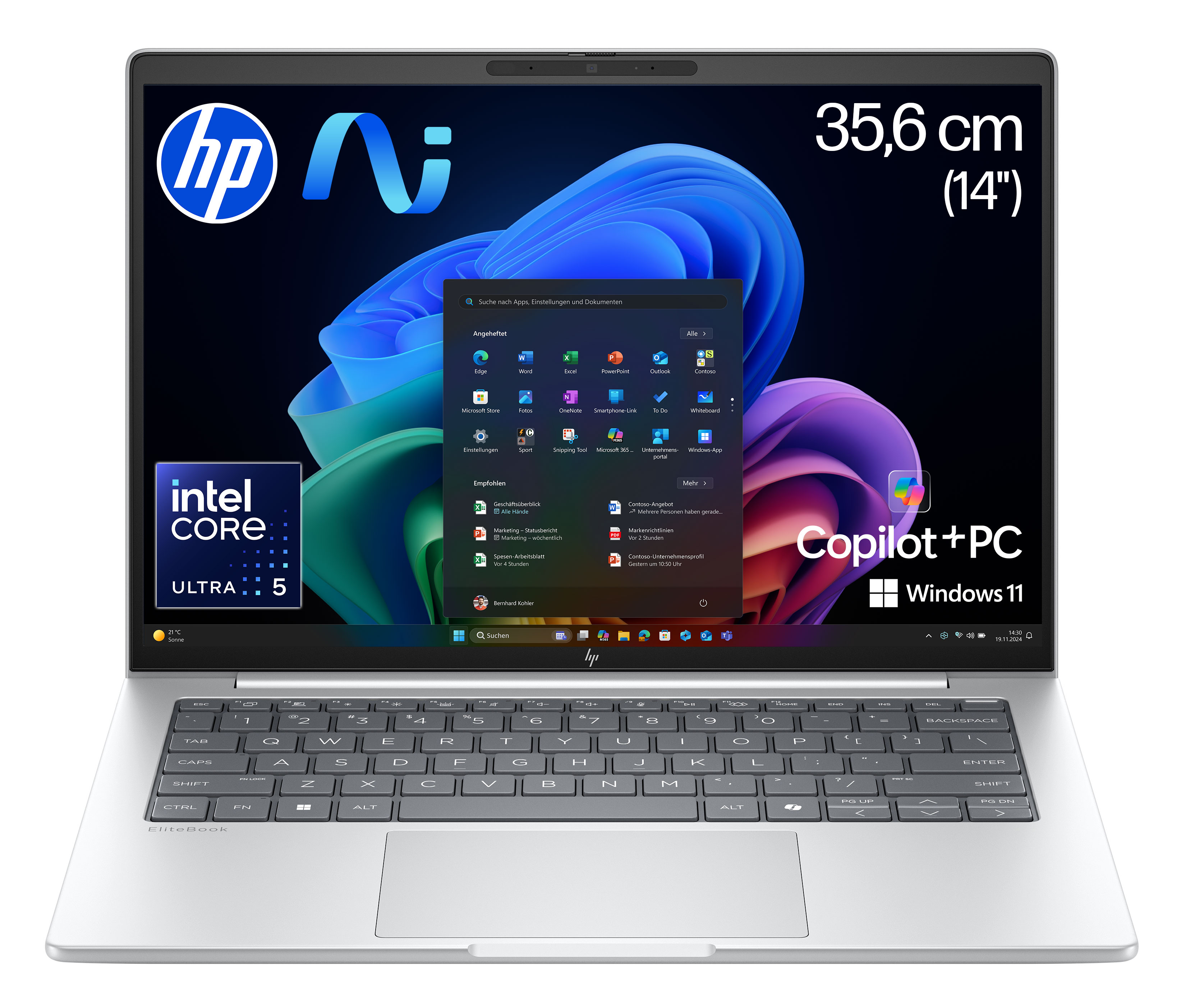 HP EliteBook 8 G1i 14 inch KI Laptop 512 GB SSD Windows 11 Pro Copilot+ PC (AD3H3ET#ABD)