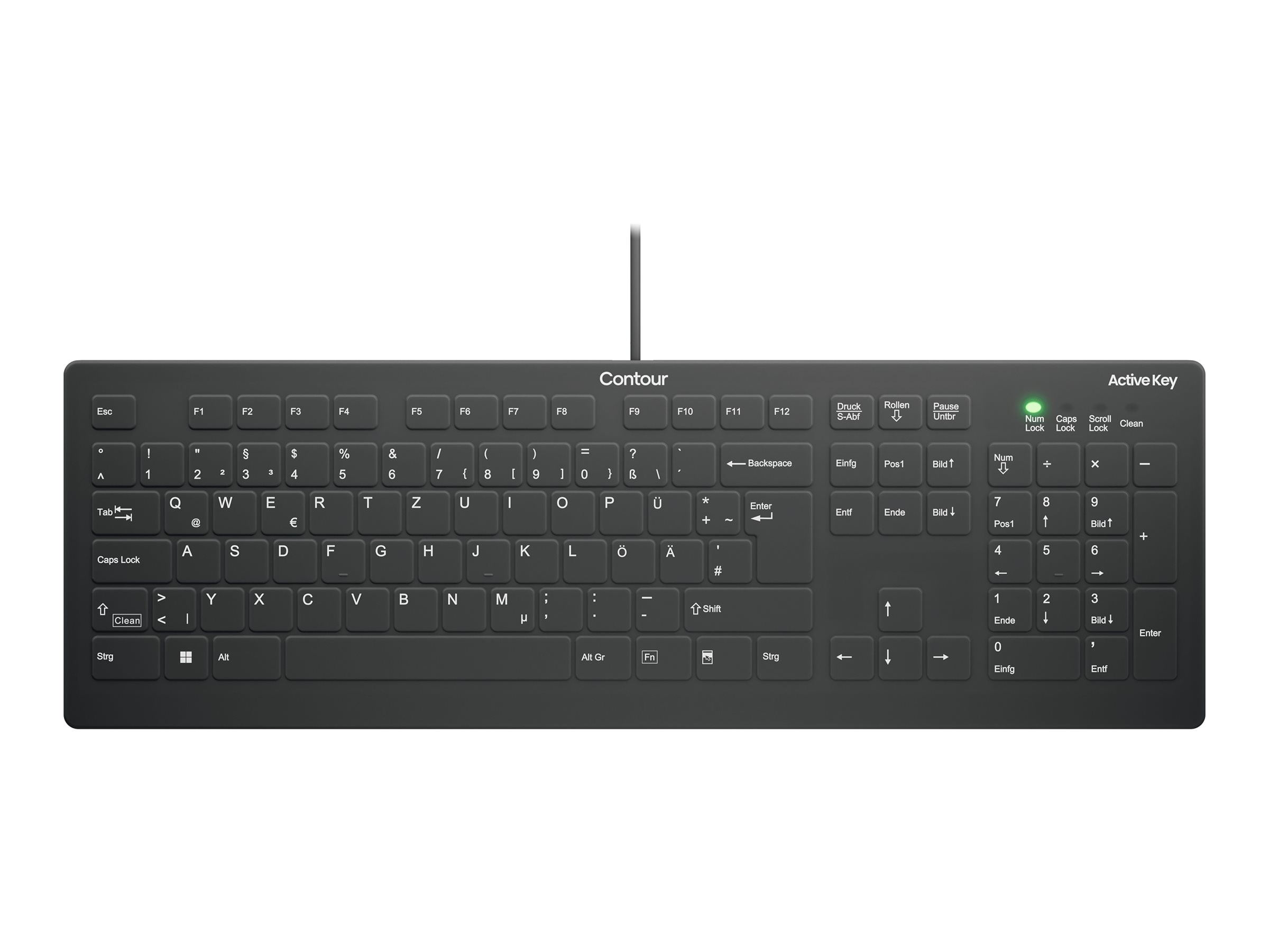 Cherry Contour Active Key QuickClean AK-C8112 USB QWERTZ Deutsch Schwarz