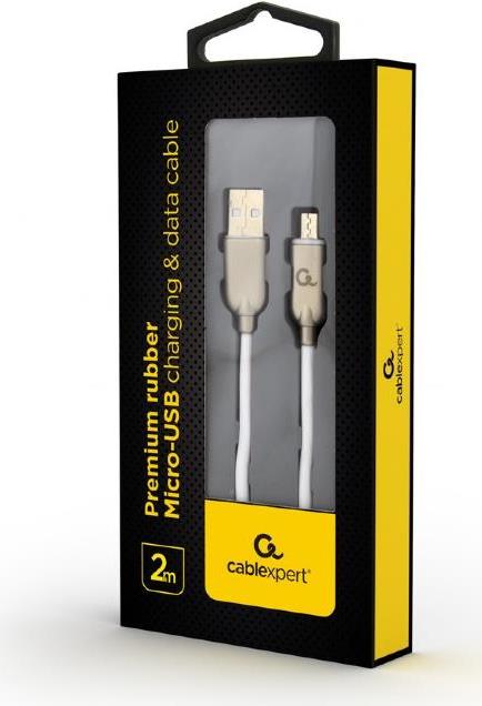 Cablexpert CC-USB2R-AMMBM-2M-W USB Kabel USB 2.0 USB A Micro-USB B Weiß (CC-USB2R-AMmBM-2M-W)