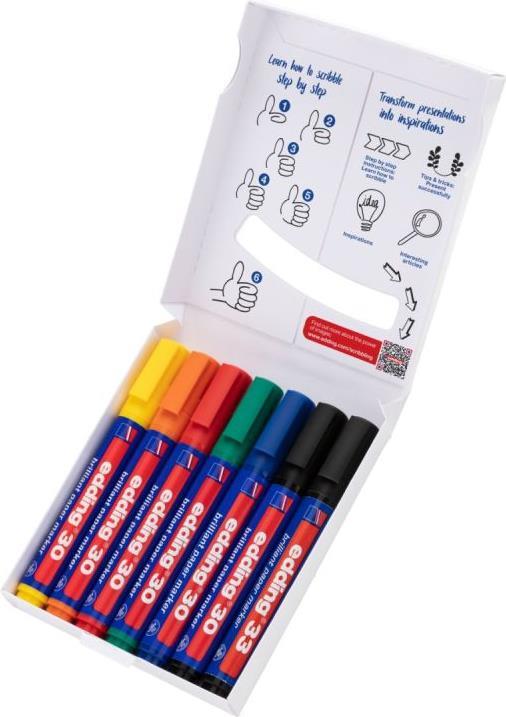 Edding Colourful Flipchart Kit Permanent-Marker Sortiert Schwarz (4-3033-7)