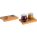 APS Servierbrett (B)150 x (T)90 x (H)15 mm, eiche aus geöltem Eichenholz, mit 2 Vertiefungen Durchmesser - 1 Stück (835)