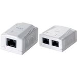 LogiLink Aufputzdose Kat.6, 2 x RJ45, reinweiß (RAL9010) zur Aufputzmontage, Klasse: E 250 MHz, ungeschirmt, ANSI/ - 1 Stück (NP0072)
