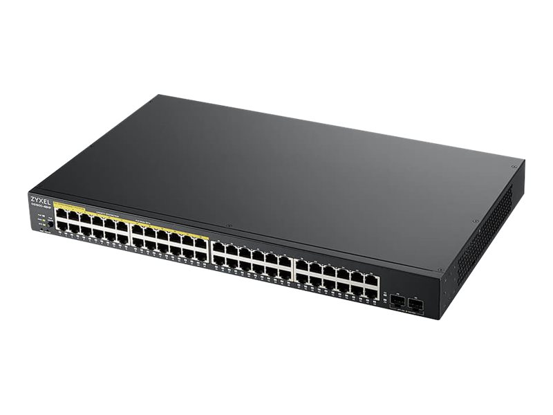 ZyXEL GS1900 Series GS1900-48HPv2 48-Port Gigabit PoE+ Smart Managed Switch Schwarz