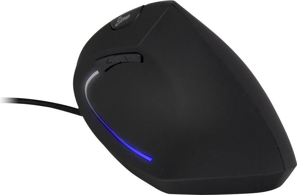Inter-Tech Eterno KM-206WR Vertikale Maus USB Optisch 2400 DPI Schwarz Blau