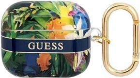 GUESS Cover Flower Strap Blue, für AirPods 3, GUA3HHFLB (GUA3HHFLB)