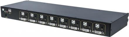 INTELLINET Modularer 8-Port KVM-Switch mit DVI-Schnittstelle - zur Verwendung mit Rackmount LCD-Konsole 508117(507912)