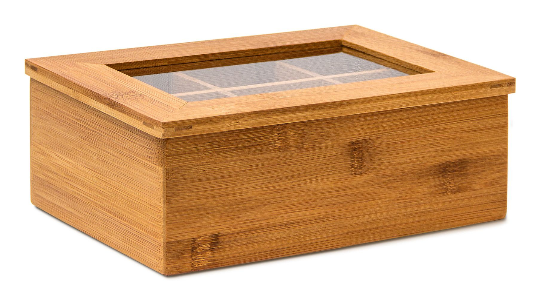 Relaxdays Teebox Braun Kunststoff/Holz 210 × 160 × 90 mm