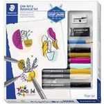 STAEDTLER Zeichenset Line Art & Botanical Set, 10-teilig Inhalt: 6x Fasermaler pigment brush pen (371-99,-431,-16, - 1 Stück (61 371-2)