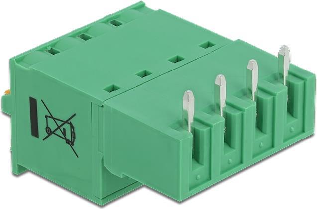 Delock Terminalblock Set für Platine 4 Pin 5,08 mm Rastermaß horizontal (66506)