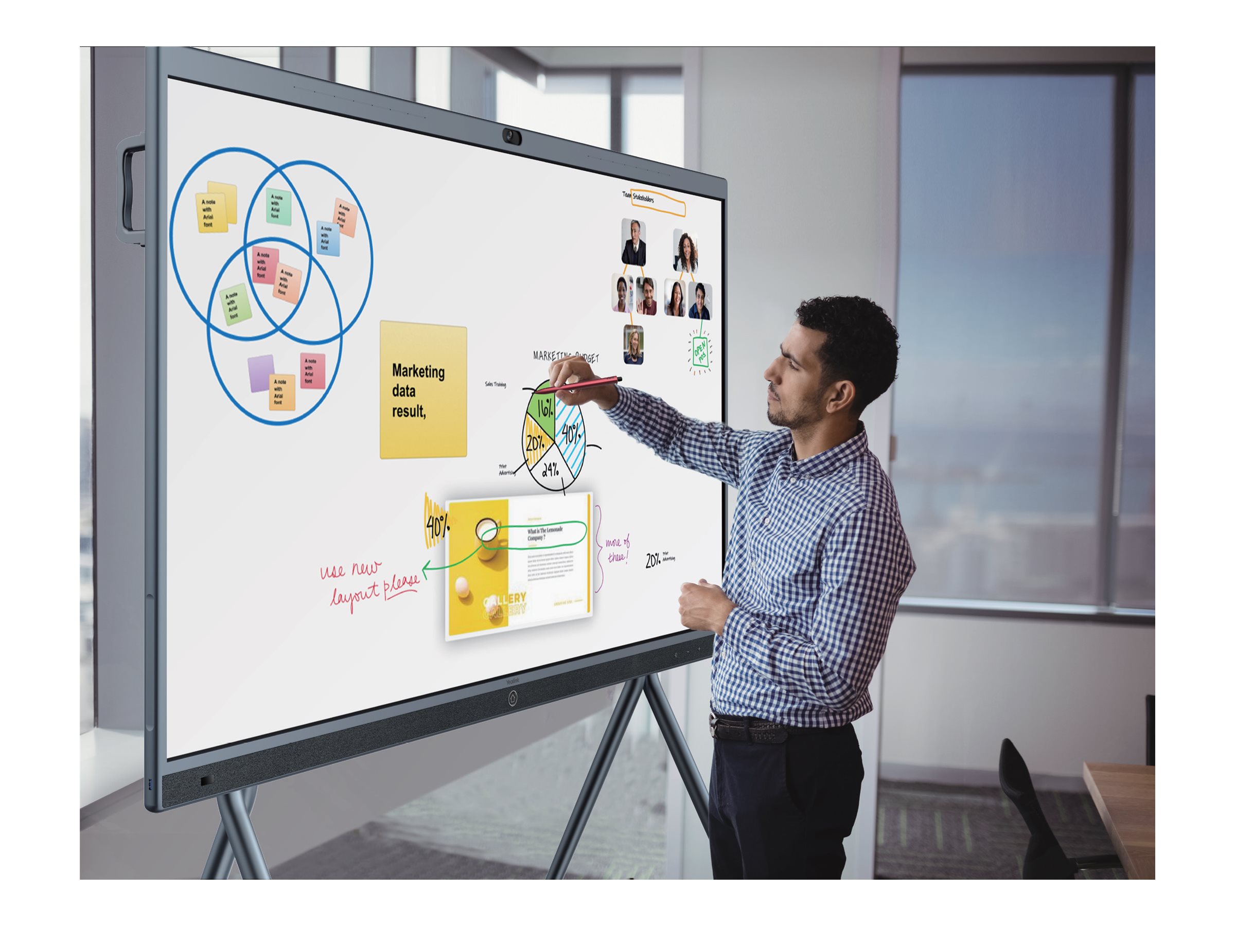 Yealink MeetingBoard 65 MB65-A001 4K MTR Collaboration Display Grau