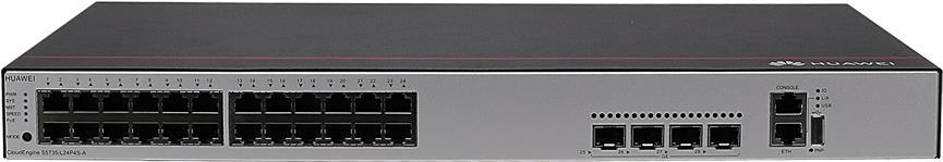 HUAWEI S5735-L24P4S-A - S5735-L24P4S-A (24*10/100/1000BASE-T ports, 4*GE SFP ports, PoE+, AC power) (98010924)