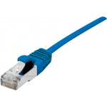 Dexlan Patchkabel Cat. 6A, S/FTP (PiMF), ultradünn, halogenfrei, mit Rastnasenschutz, blau, 0,5 m (858722)