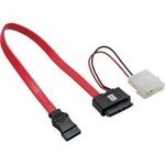 InLine® SATA Stromadapterkabel, 1x SATA + 1x 13,34cm (5,25") Bu an 7+6 SlimSATA Buchse, 30+15cm (5V) (29675)