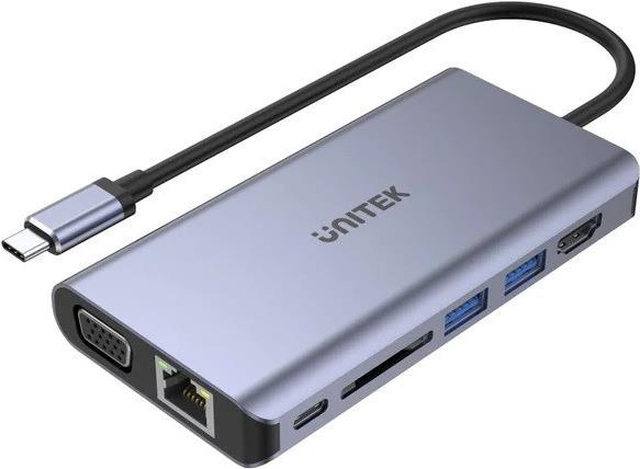 Unitek D1019B USB-C Hub 8W1 USB-C 3.1, PD 100W, D1019B (D1019B)
