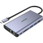 Unitek D1019B USB-C Hub 8W1 USB-C 3.1, PD 100W, D1019B (D1019B)