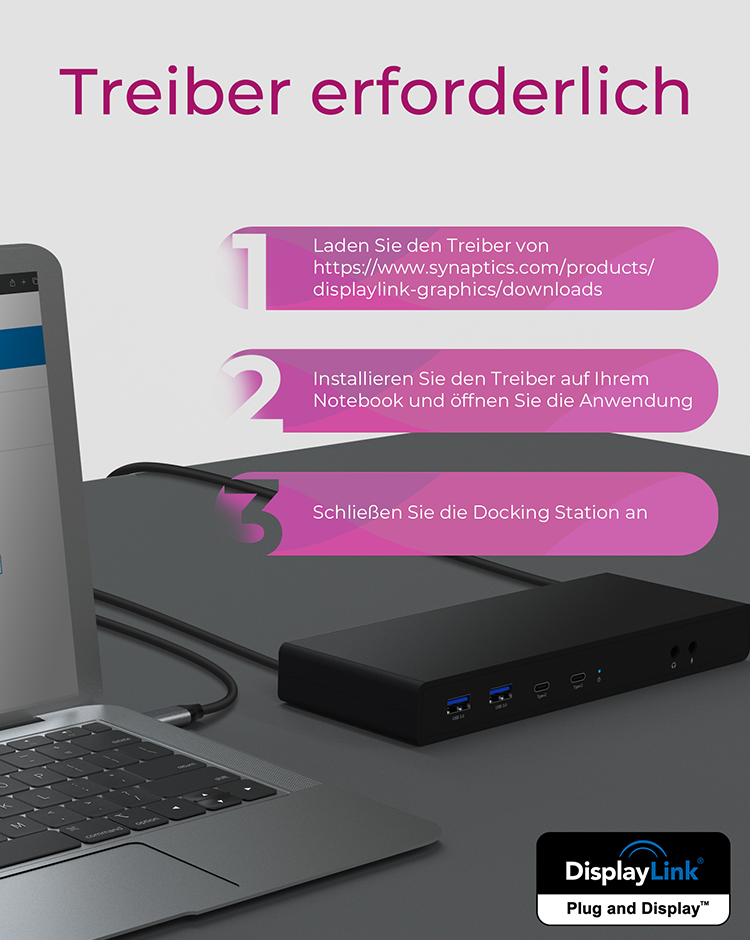ICY BOX IB-DK2245AC Dockingstation USB-C / Thunderbolt 3 2x HDMI 2x DisplayPort Gigabit Ethernet Schwarz