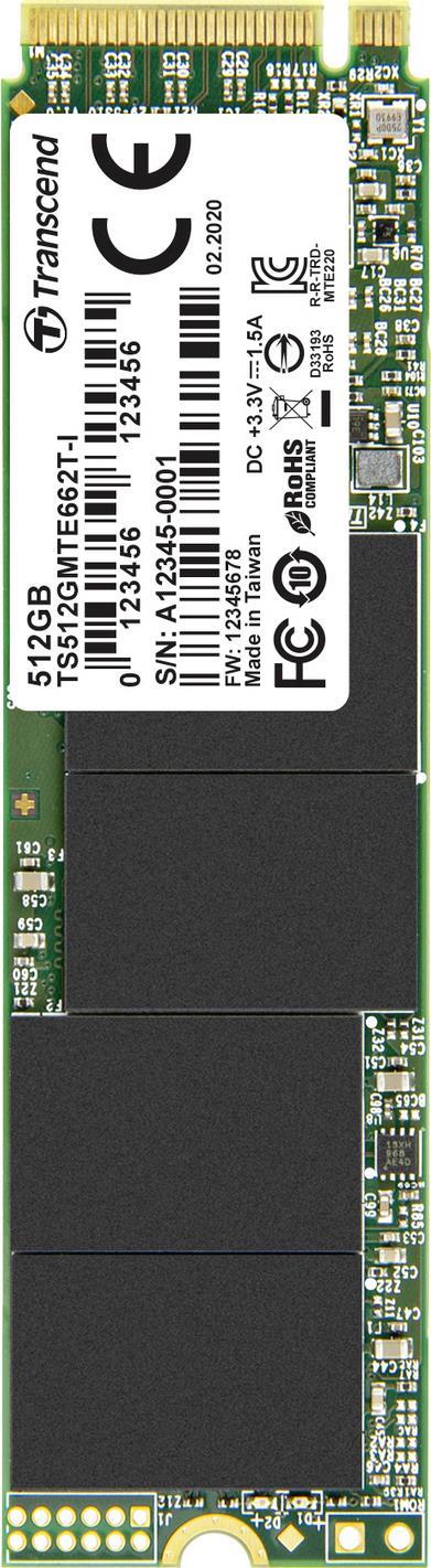 Transcend MTE662T-I M.2 512 GB PCI Express 3.1 3D TLC NAND NVMe (TS512GMTE662T-I)