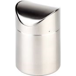 APS Tisch-Abfallbehälter, aus Edelstahl, matt poliert Durchmesser: 120 mm, Höhe: 170 mm, abnehmbarer Schwing - 1 Stück (29)