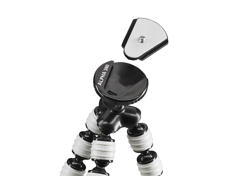 Cullmann Alpha 380 mobil Ministativ für Smartphone und Action-Kamera Schwarz, Grau