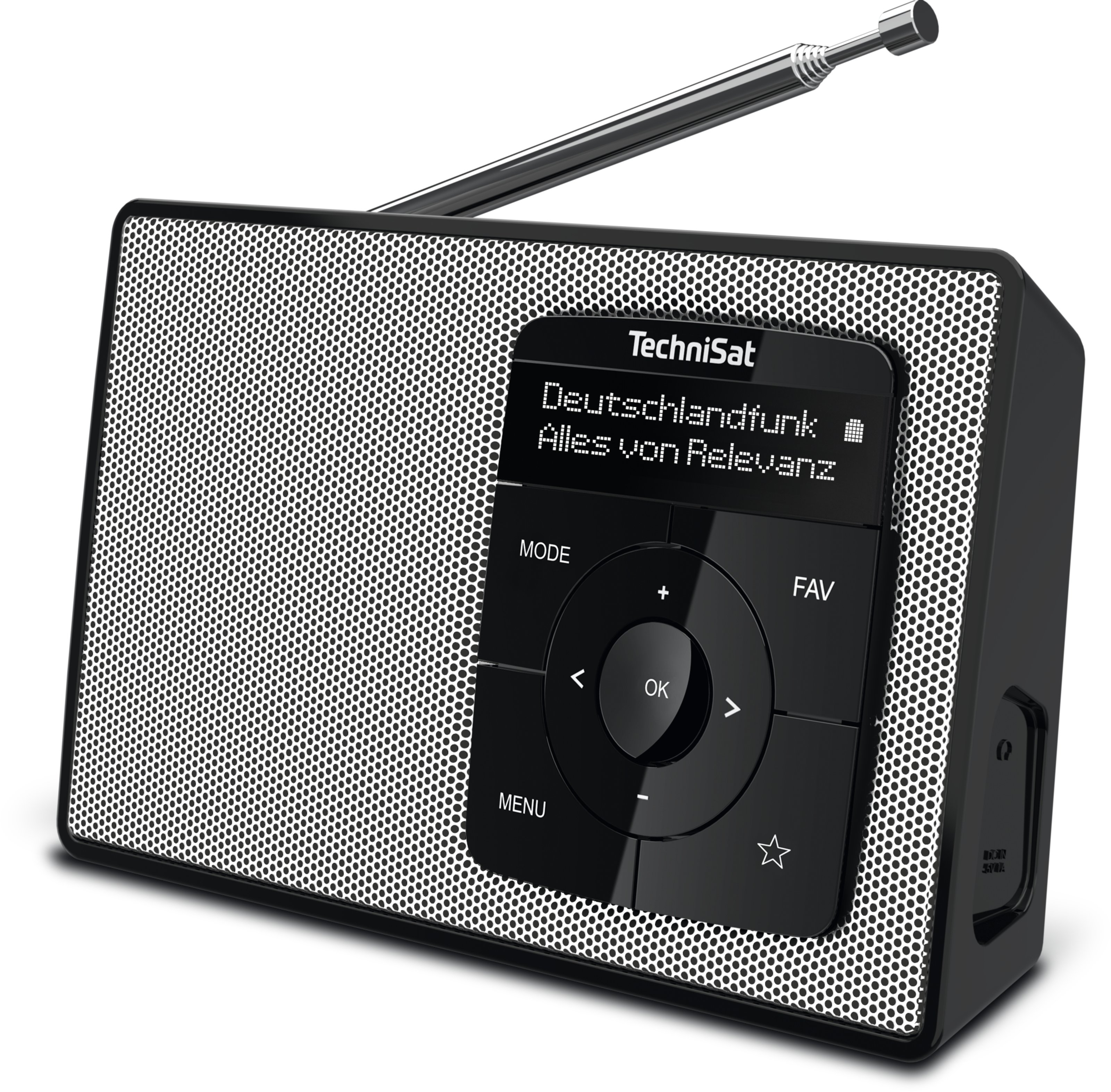 TechniSat DIGITRADIO 2 DAB+ FM Radio Bluetooth Schwarz/Weiß