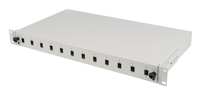 Lanberg FOP1-12SS-LDS 19" 1U Glasfaser-Patchpanel 12x SC Simplex / 12x LC Duplex Grau (RAL 7035)
