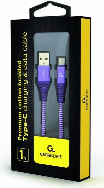 Gembird CC-USB2B-AMCM-1M-PW USB Kabel 1,8 m USB 2.0 USB A USB C Violett - Weiß (CC-USB2B-AMCM-1M-PW)