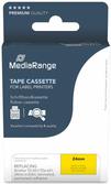 MediaRange Schriftbandkassette schwarz auf gelb 8m x 24mm (MRBTZ651)