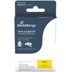 MediaRange Schriftbandkassette schwarz auf gelb 8m x 24mm (MRBTZ651)