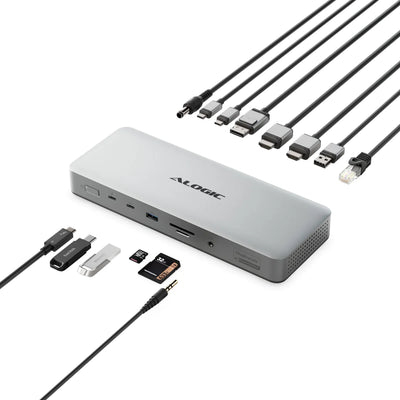 Alogic TB4DU4 Quad 4K Display Thunderbolt Dockingstation Schwarz,Grau
