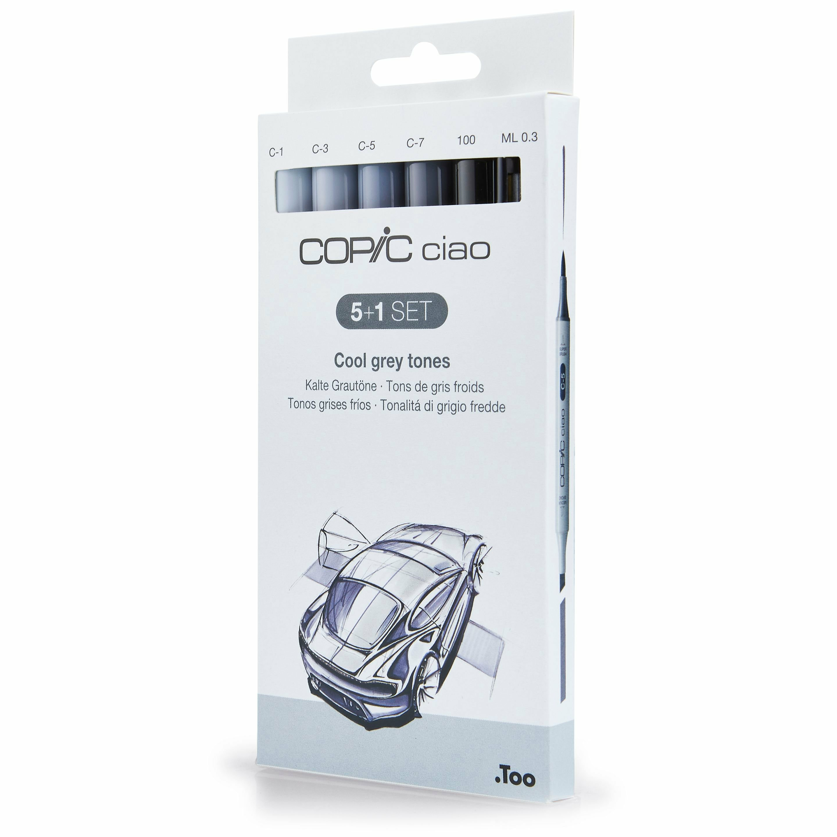 COPIC Ciao 5+1 Set Cool Grey 6 Stück Grau, Hellgrau