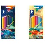 STAEDTLER Hexagonal-Buntstift Edition 1, 12er Kartonetui sechseckig, Minenstärke: 3,0 mm, mit dunklen Farbtönen, - 1 Stück (175C12E2-1)