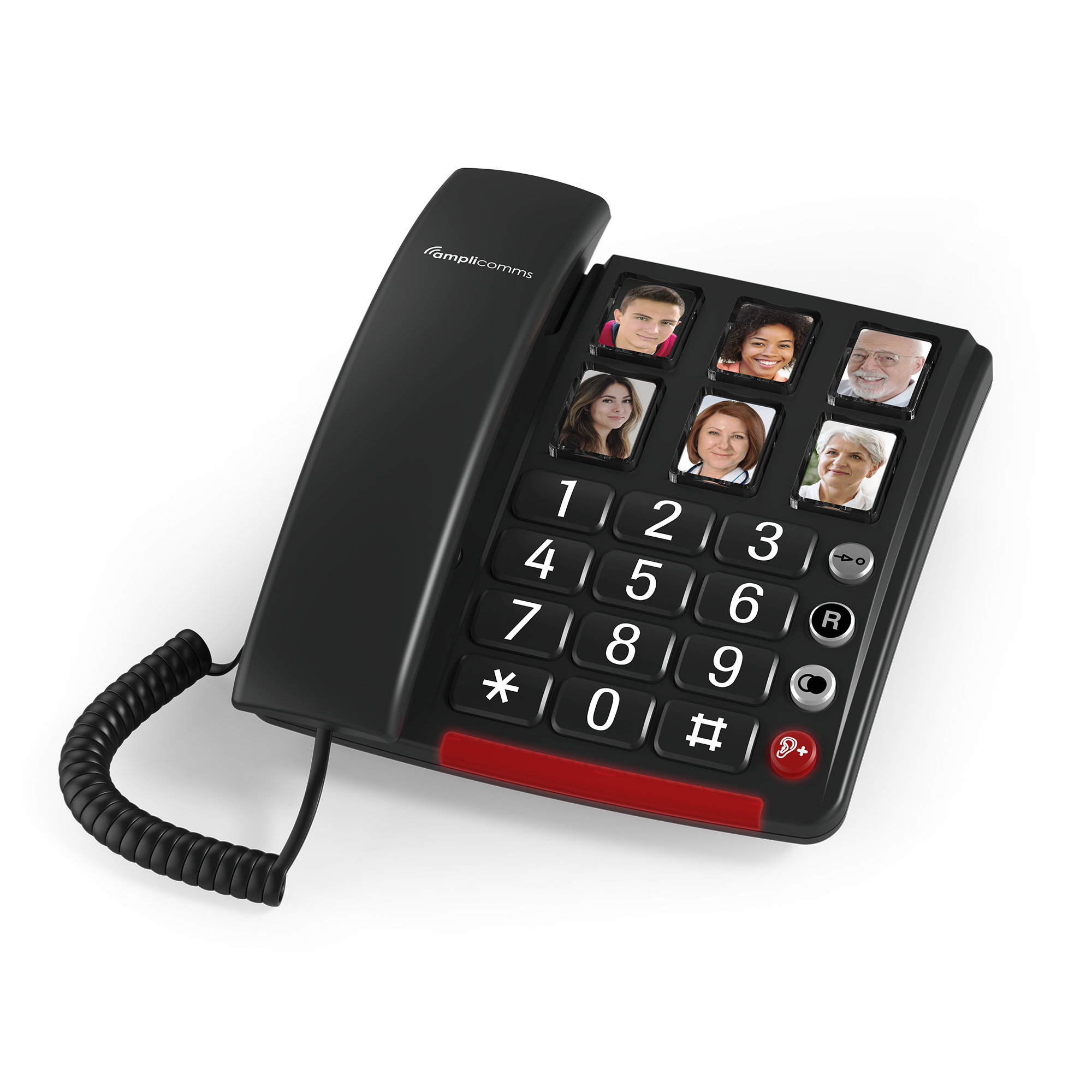 amplicomms BigTel 40 Plus Großtastentelefon Analog dark grey