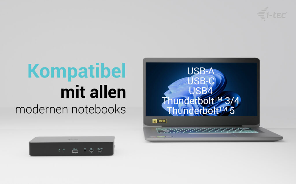 i-Tec CAINTGDUAL4KDOCPD Dockingstation USB-C Thunderbolt 5 2x HDMI 2x DP Schwarz
