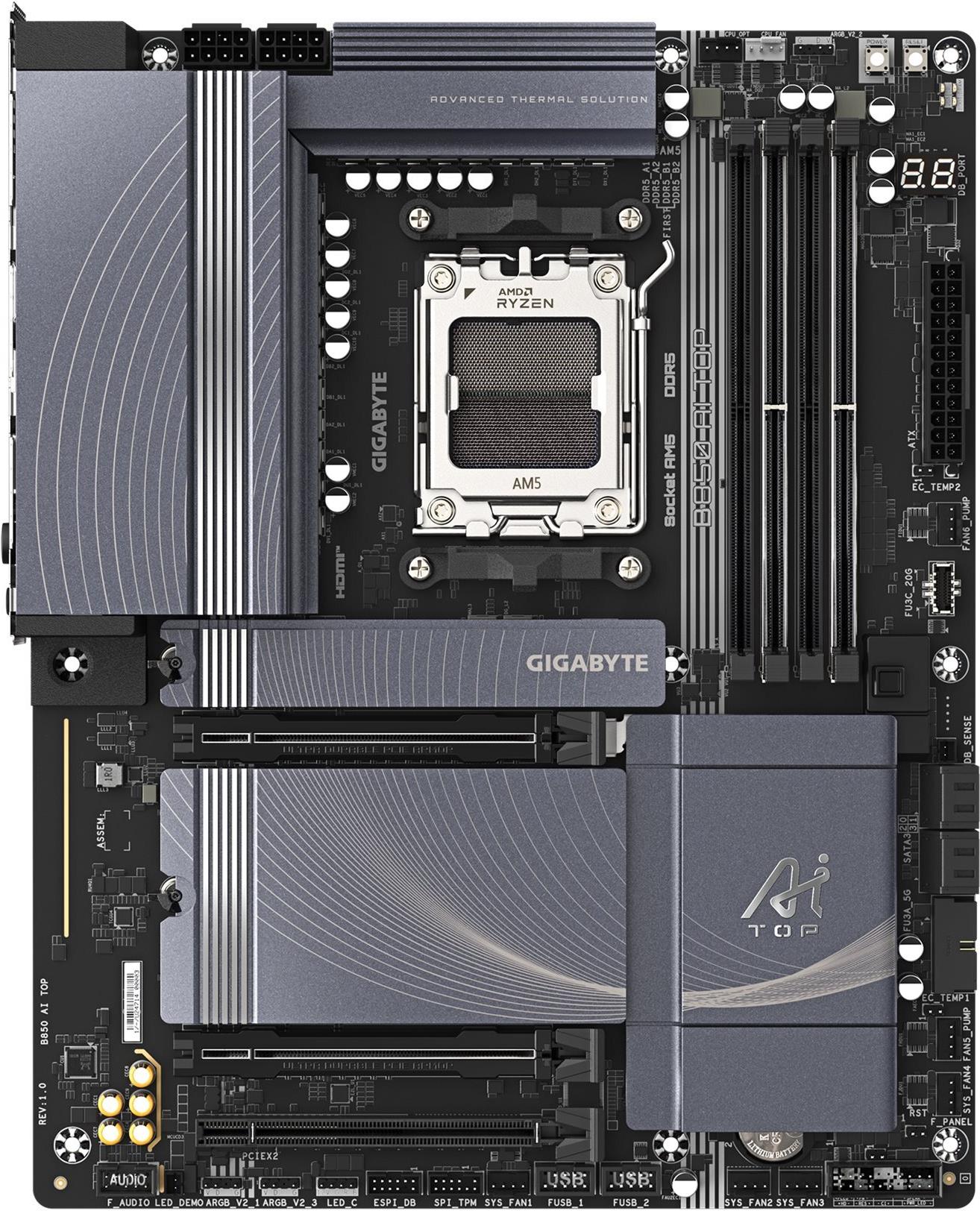 Image of Gigabyte GIGA B850 AI TOP AM5/DDR5/µATX - Mainboard - AMD Sockel AM5 (Ryzen Zen4) (B850 AI TOP)