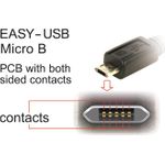 Delock Kabel EASY-USB 2.0 Typ-A Stecker > EASY-USB 2.0 Typ Micro-B Stecker gewinkelt oben / unten 5 m schwarz (85561)