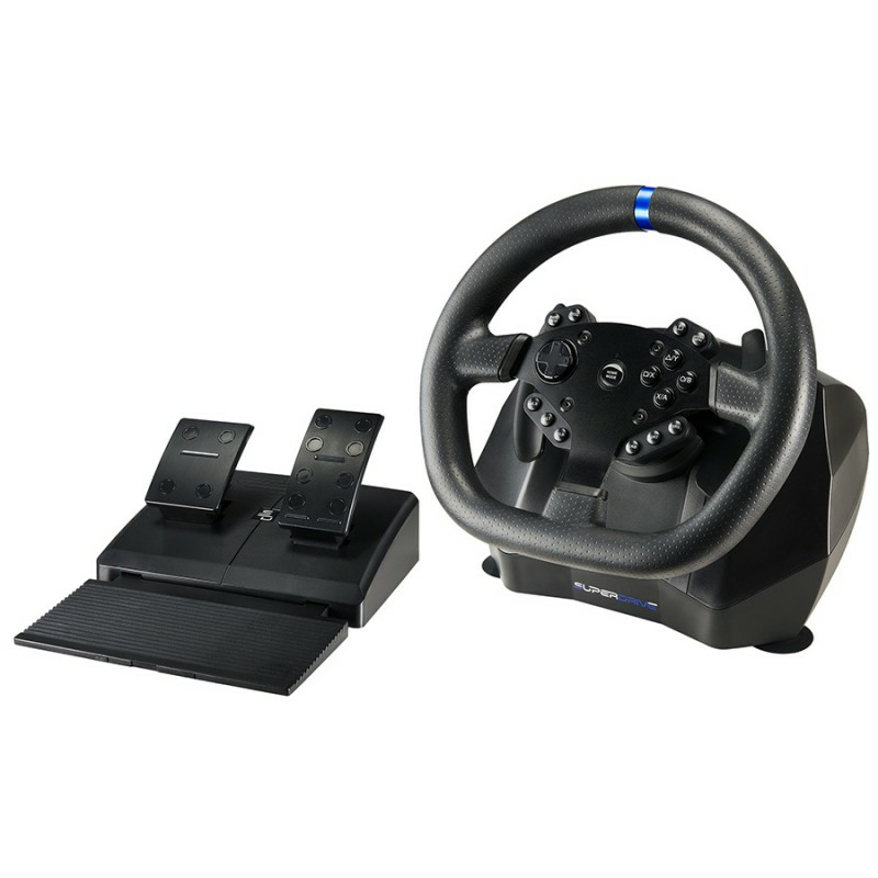 Superdrive SV 950 Rennlenkrad-Set mit Pedalen und Schaltwippen Kabelgebunden Schwarz
