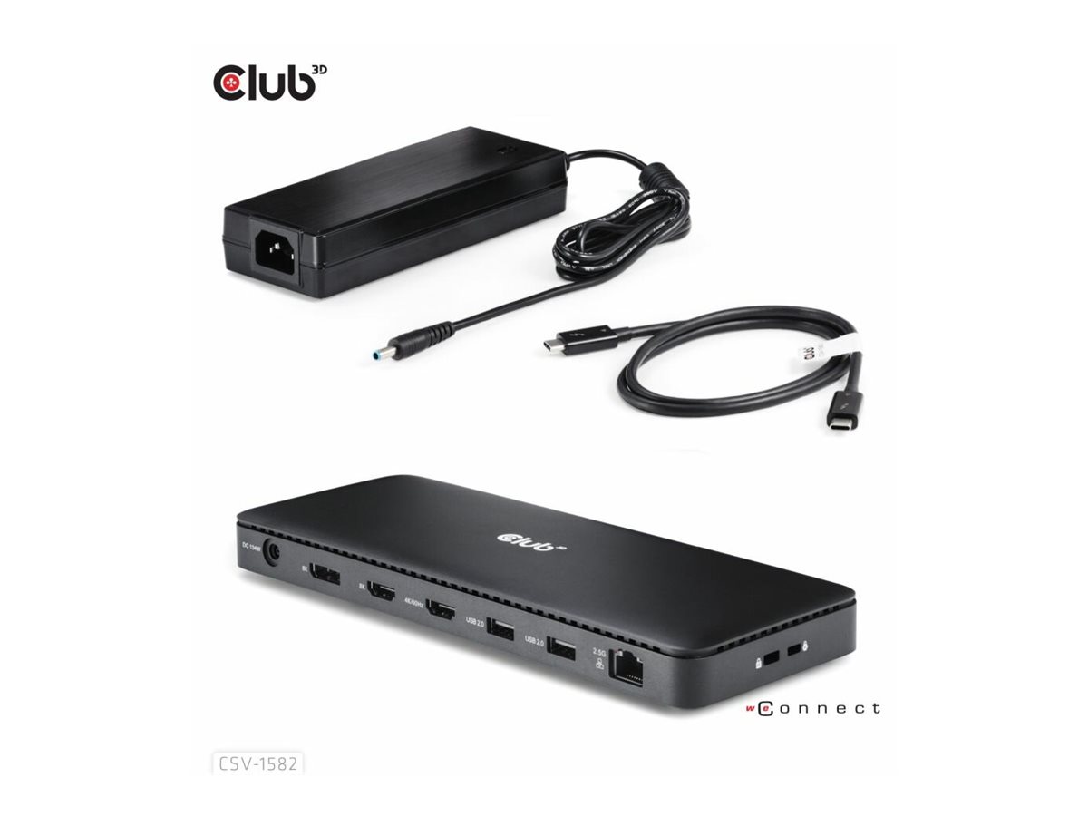Club 3D 12-in-1 Thunderbolt 4 Dockingstation 2x HDMI DP 2.5GbE Schwarz