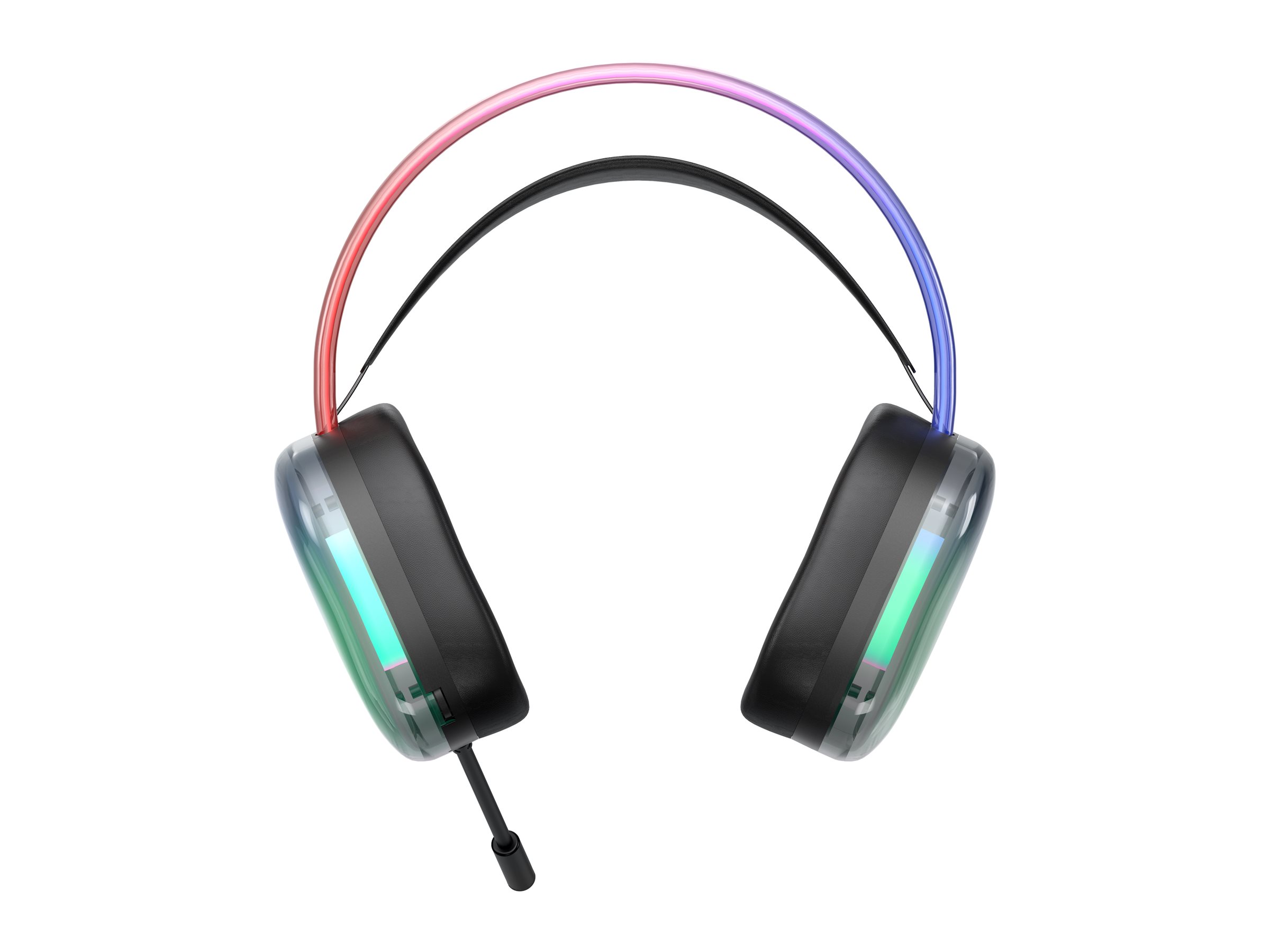 Deltaco Gaming DH230 Over-Ear Headset Kabelgebunden 3,5 mm Stereo RGB Schwarz, Halbtransparent